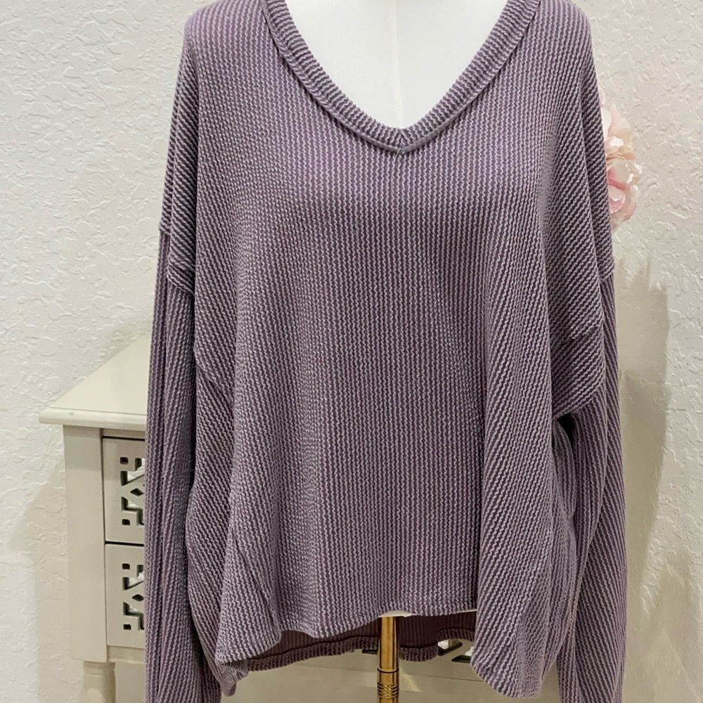 Altar'd State Lavender V-Neck Sweater